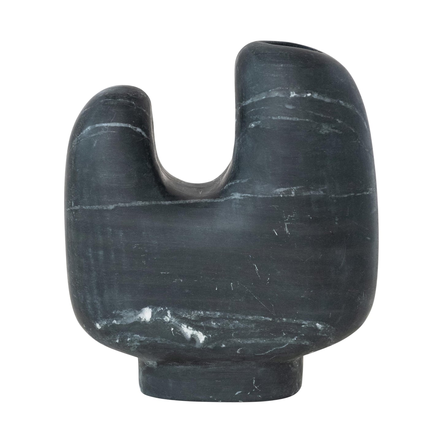 Bloomingville Marble Organic Shaped Footed Vase, Black