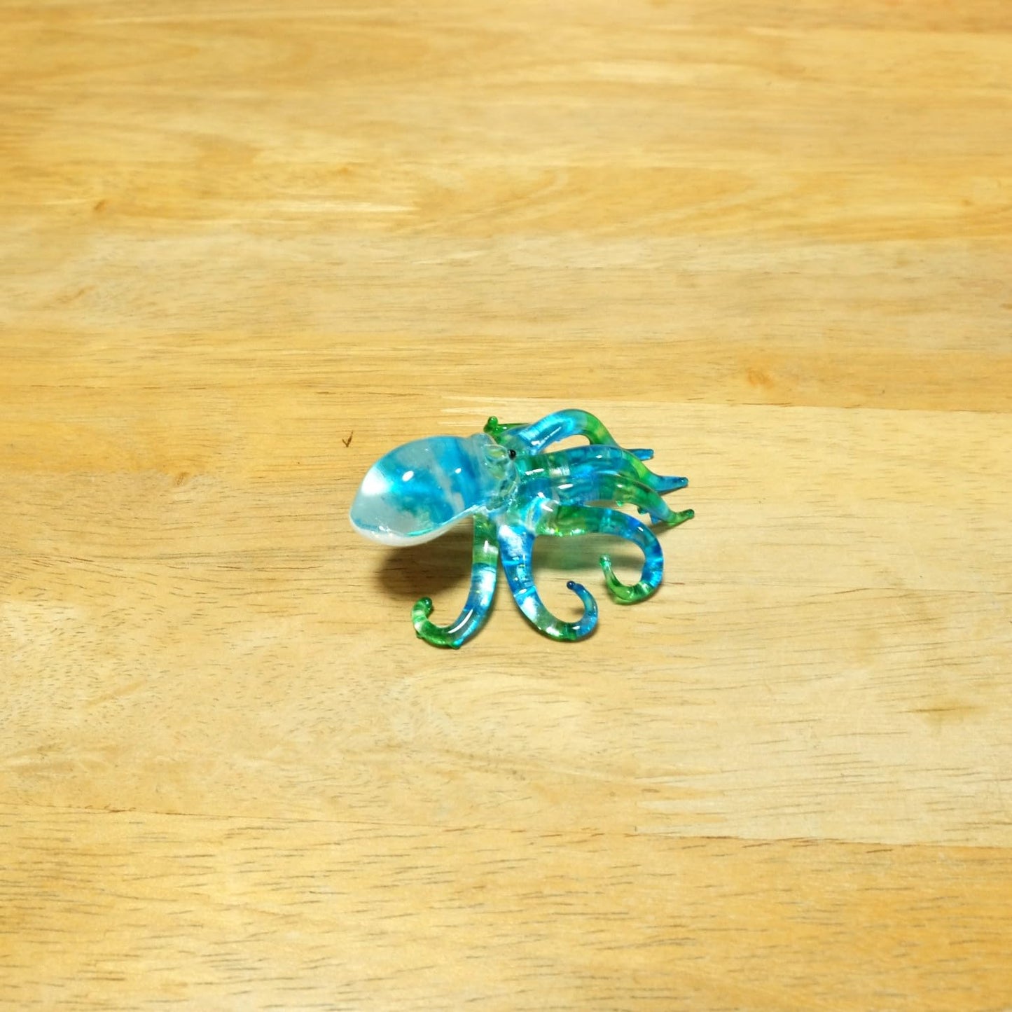 Handmade Mini 2" Blow Glass Ocean Blue Sea Animals Figurine Art, Octopus, Cool Stuff, Home or Garden Decor Gift Ideas