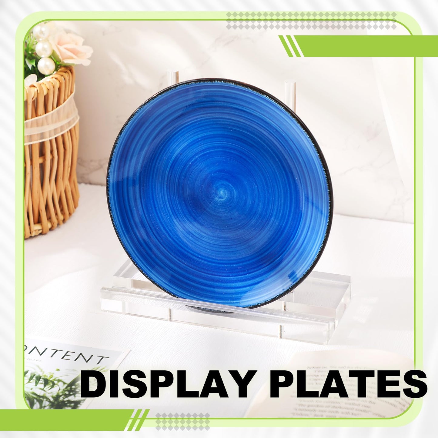 CroBlissful Tabletop Acrylic Display Stand 8 x 3.5 x 8 Inch Clear Easel Acrylic Book Display Holder Artwork Storage Rack for Picture Frame Albums Record Magazine Tablet Canvas Board(Clear)