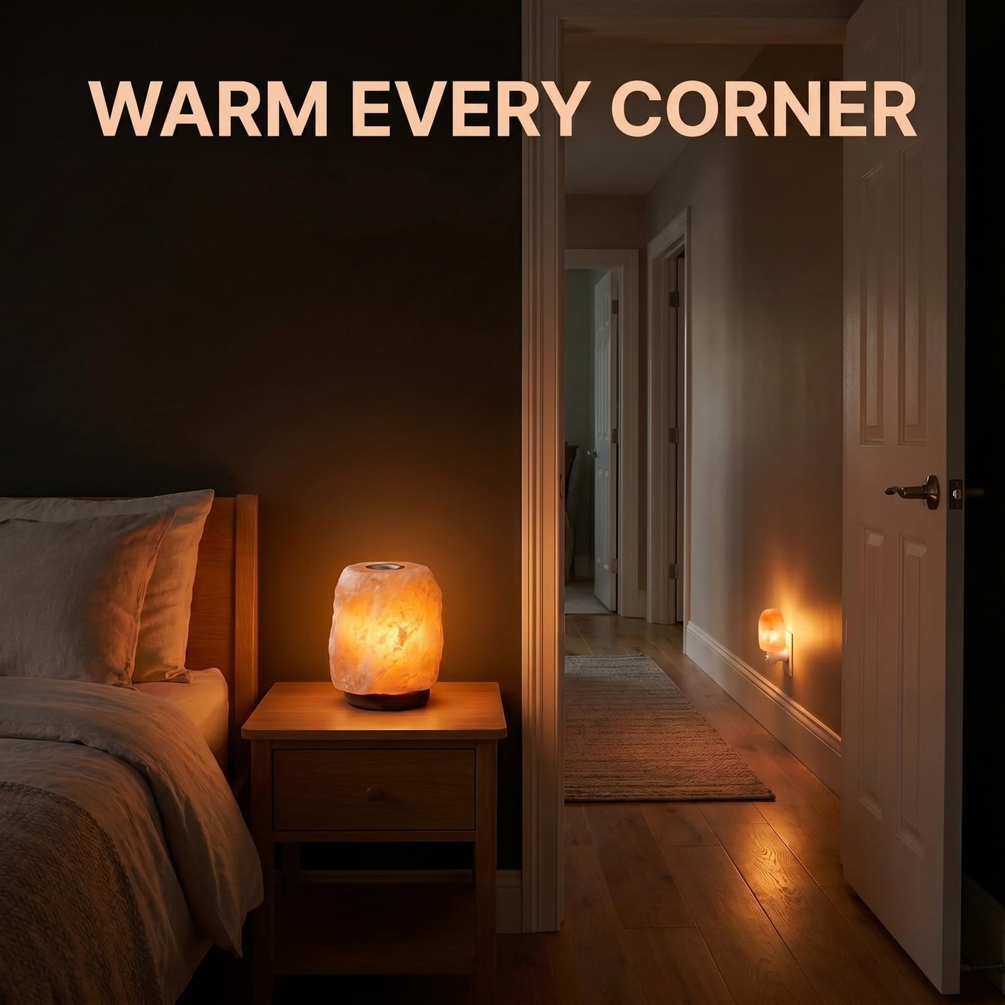GAYA Himalayan Salt Lamp Relaxation Bundle - Plug-in Night Light + Aromatherapy Salt Lamp with Dimmer | Warm Amber Glow | Sleep, Meditation & Spa Gift Set