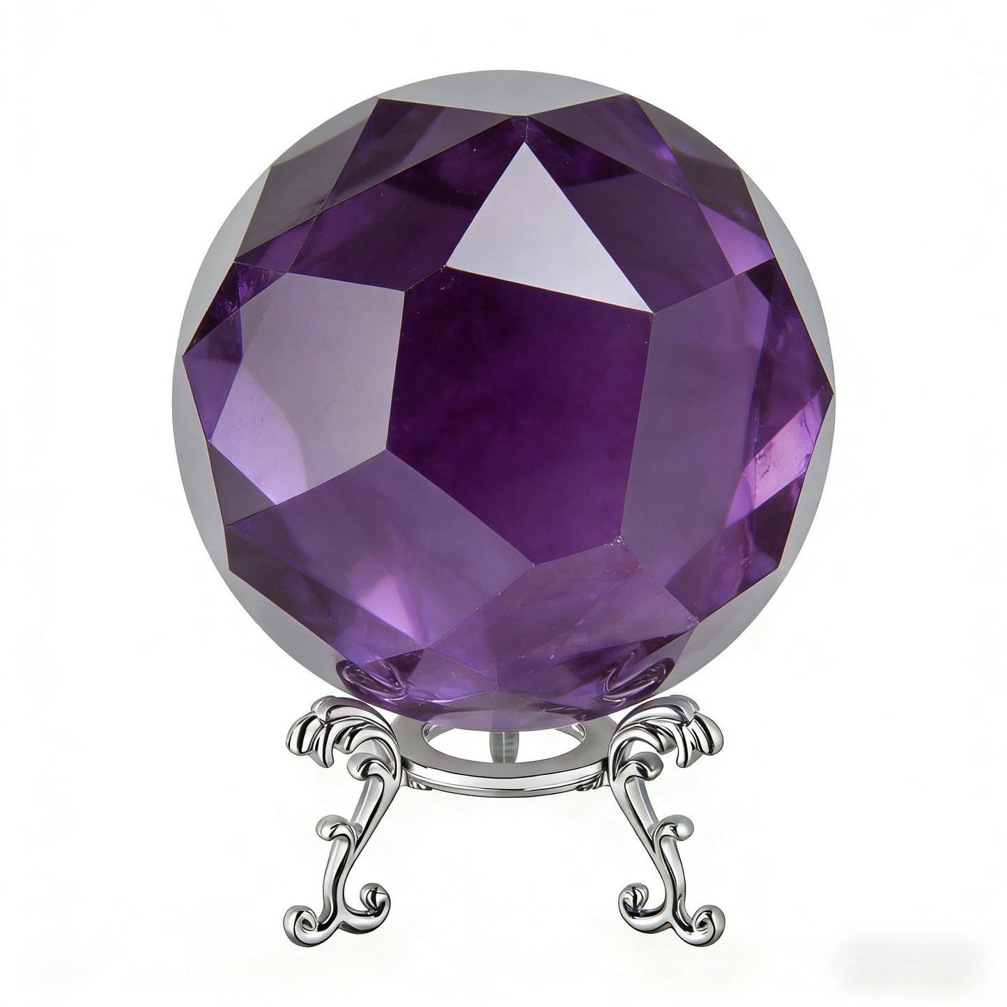 vskikris 10pcs Large Crystal Ball Display Stand Silver Sphere Holder for 40-100mm Sphere - Metal Tripod Base for Crystals, Rock,Balls