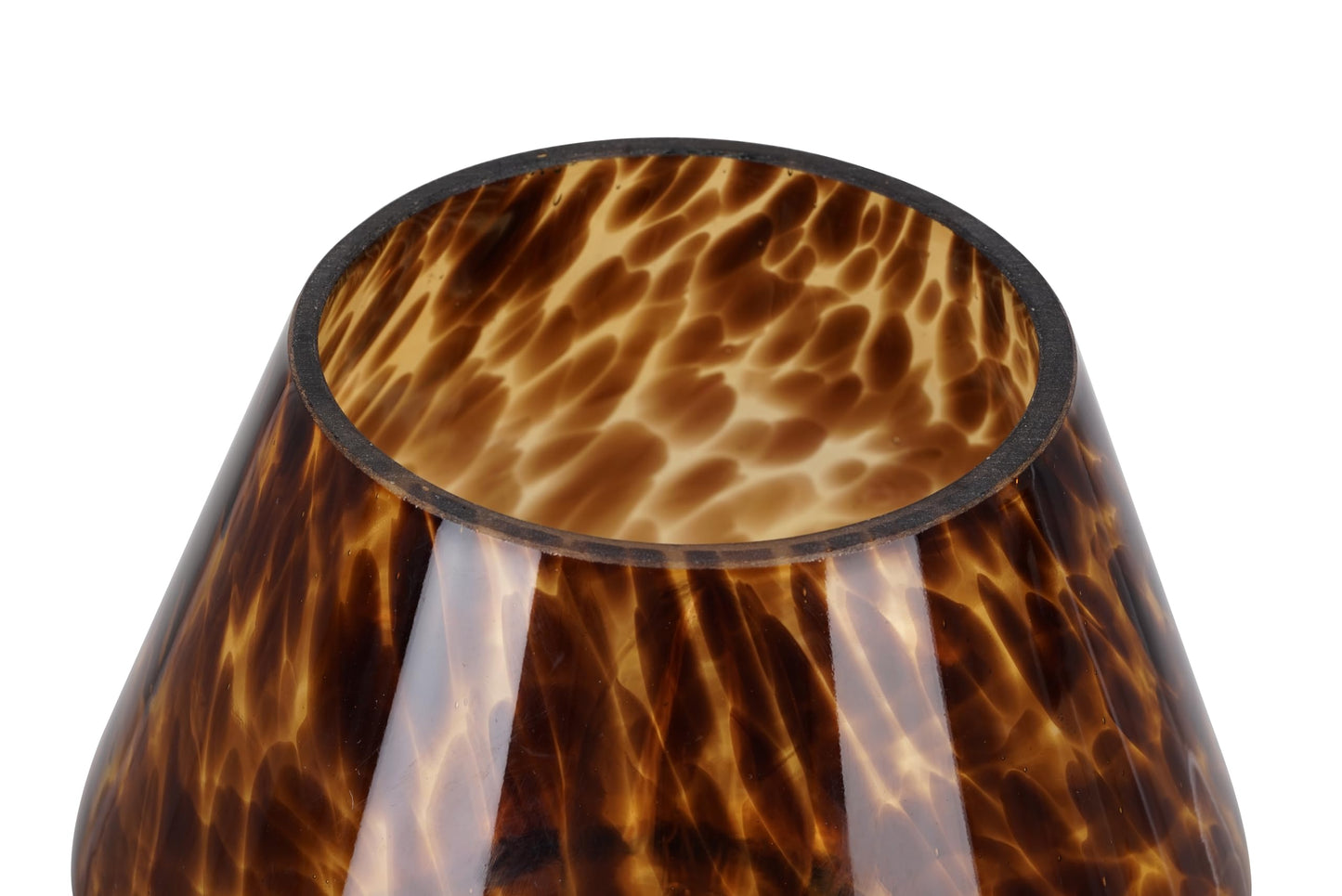 Catalina Lighting 8" Glass Mushroom Lamp, Brown Tortoise, Glossy Finish