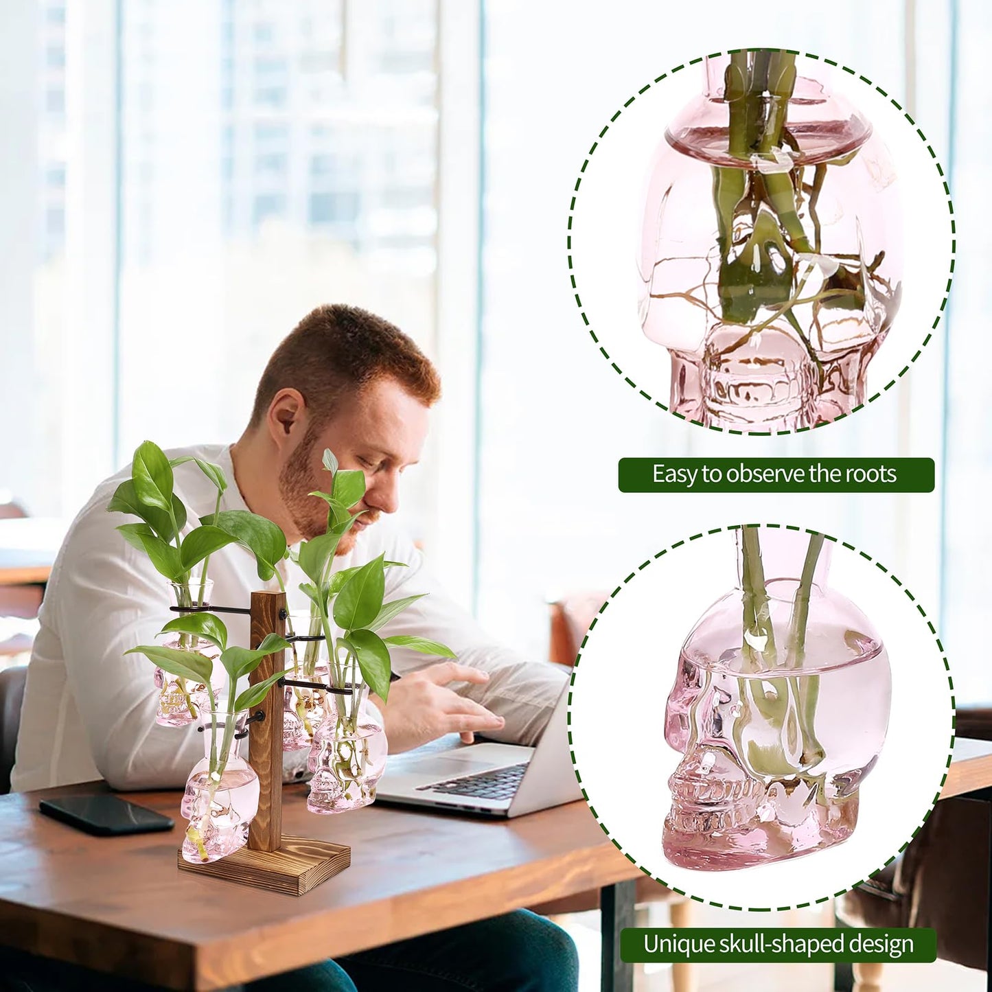 Plants Propagation Stations Skull Glass Propagation Birthday Gift for Women