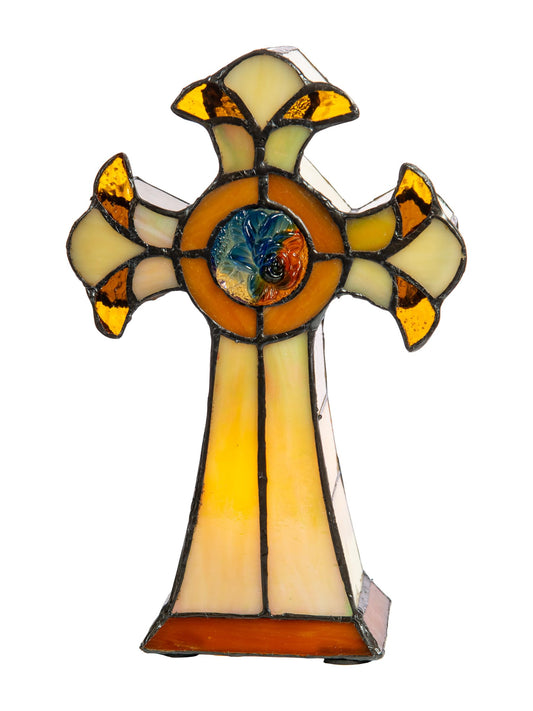 Dale Tiffany STA16122 Cross Accent Table Lamp, Amber
