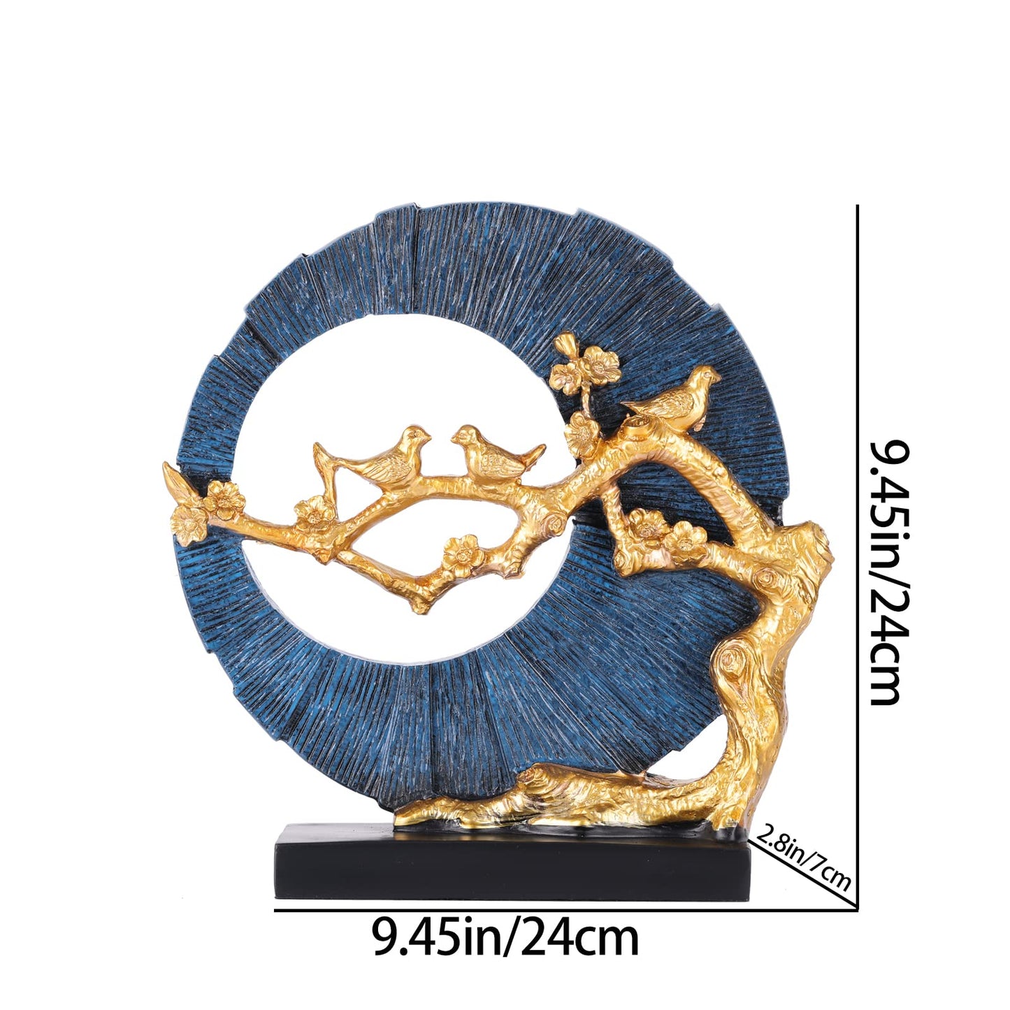 Gold Bird Statue Decor, Gold and Blue Home Decor, Bird Sculpture Home Decor for Bookshelf Office Shelf On Shelf Coffee Table TV Cabinet Entryway Entryway Decor.