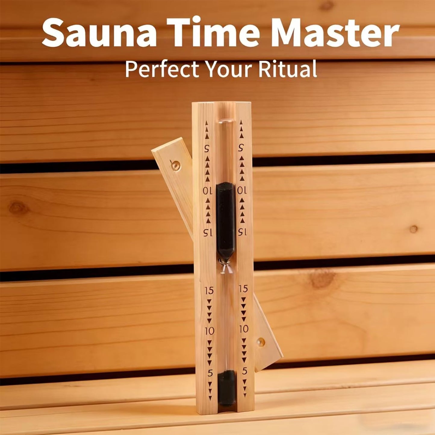 Black Sauna Sand Timer, 15 Minute Heat Resistant Sand Clock Hour Glass Timer for Sauna, SPA, Bathroom
