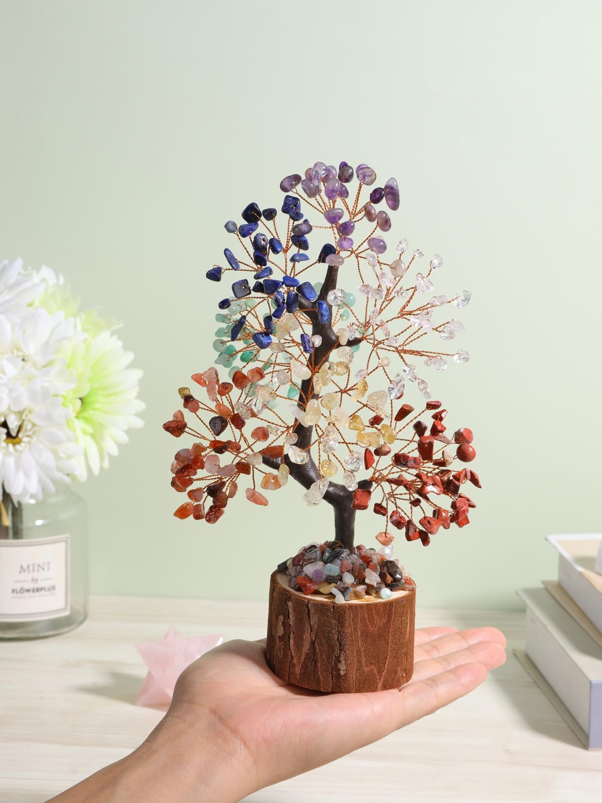Jovivi 7 Chakra Crystal Tree Birthday Gifts for Women,Natural Healing Crystal Feng Shui Tree of Life Bonsai Gemstone Money Trees,Spiritual Gift for Positive Energy, Wealth & Good Luck