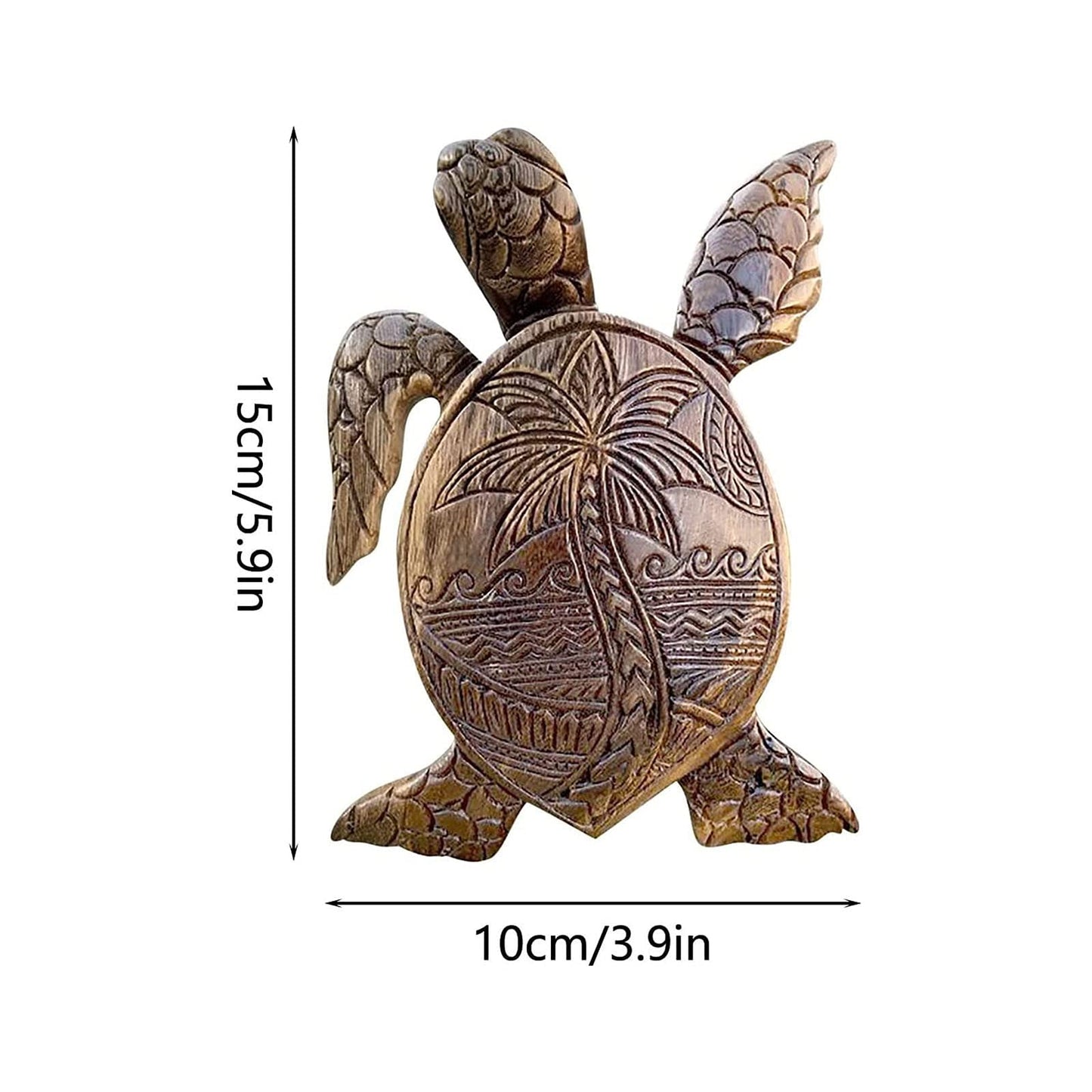 Siluyado Hawaiian Turtle Carving - Ocean Resin Turtle for Bathroom Wall Art, Beach & Restroom