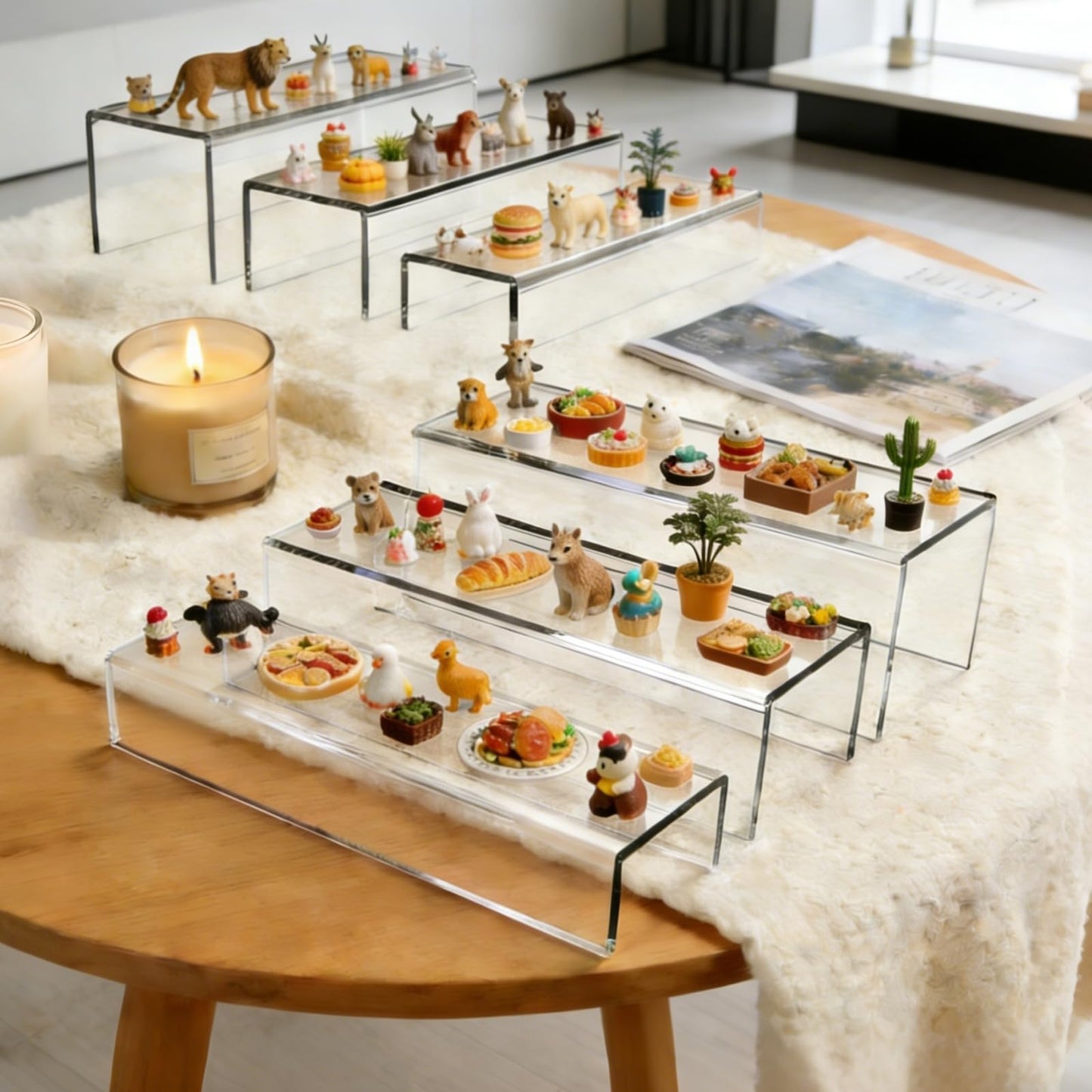 MerryNine Clear Acrylic Display Risers Stable Multi-Size