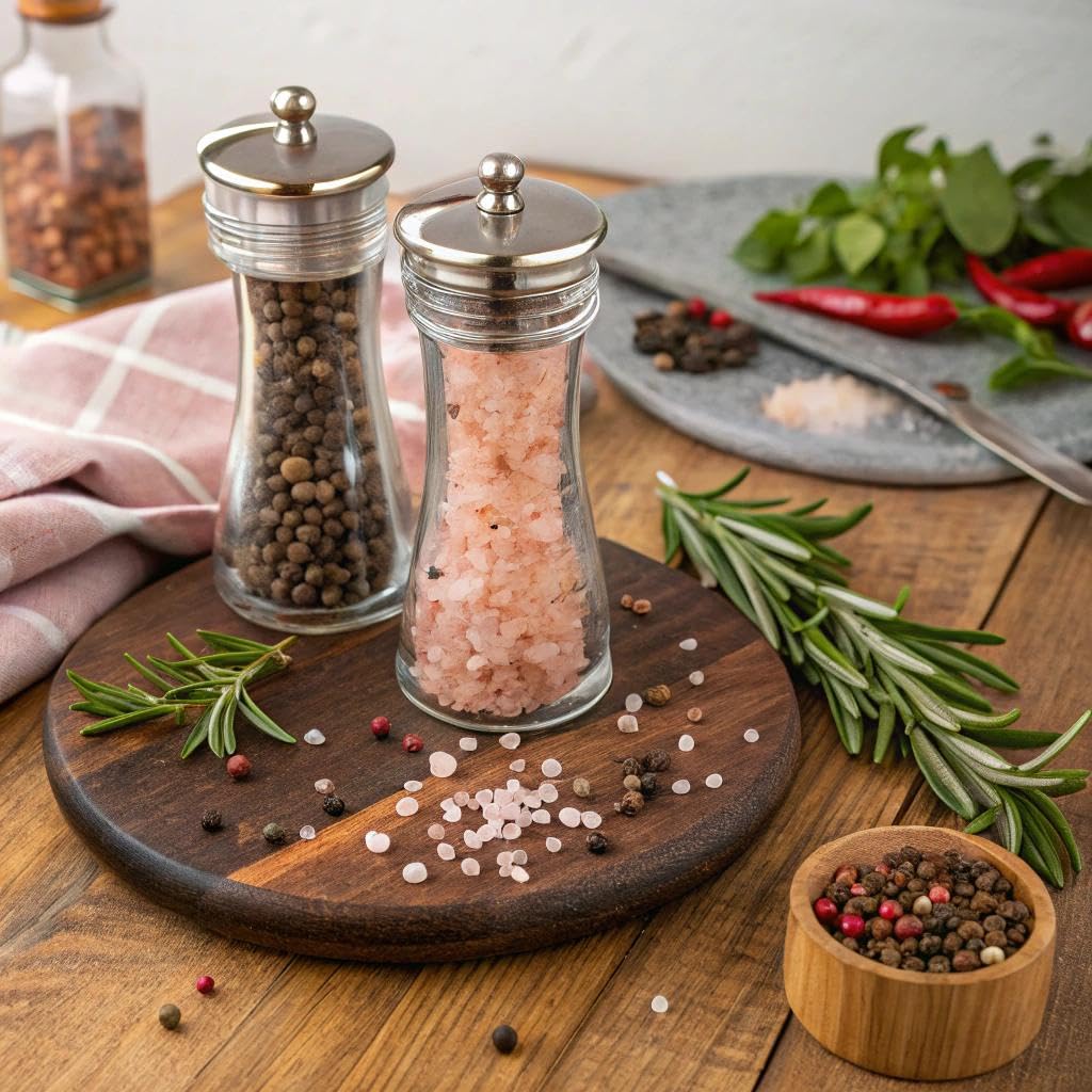 Soeos Himalayan Pink Salt 39 oz + Whole Black Peppercorns 18 oz, Coarse Grain, Kosher Salt for Grinder Refill, Salt and Pepper Grinder, Non-GMO Verified, Spice Seasoning Set for Cooking