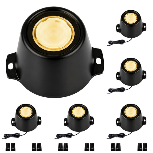 ZestPatio Pond Lights LED Underwater, 3000K Warm White 5W 12V-24V AC/DC Wired Submersible LED Spot Lights for Pond Fountain Waterfall Pool Aquascape, 45 Degree Angle, IP68, Stainless Steel, 6PK