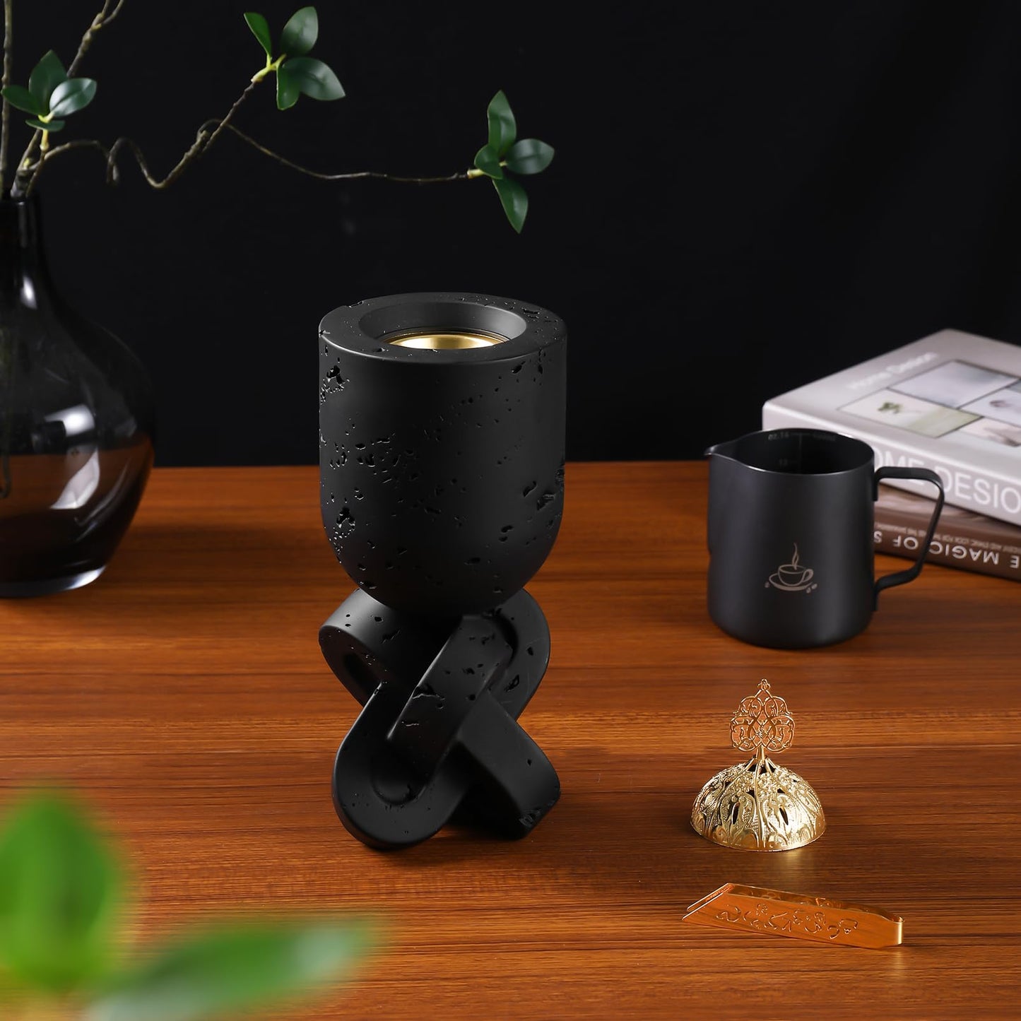 TERSCHELLING Frankincense Resin Incense Burner,Bakhoor Burner,Charcoal Incense Burner, 11.02Inches Tall Incense Censer - for Meditation,Yoga,Spa Aromatherapy,Office,House Warming Gifts& Home Decor