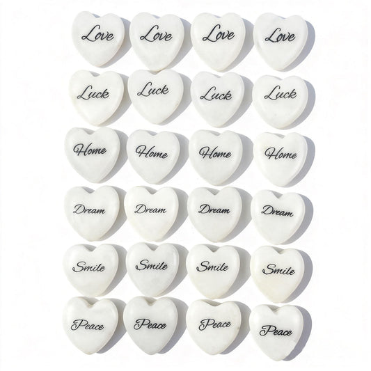 24pcs Inspirational Rocks with Words,Heart Affirmation Stones for Family and Friends as Gifts, Encouragement Stones for Home, Garden, Office Decor,1.18''Each