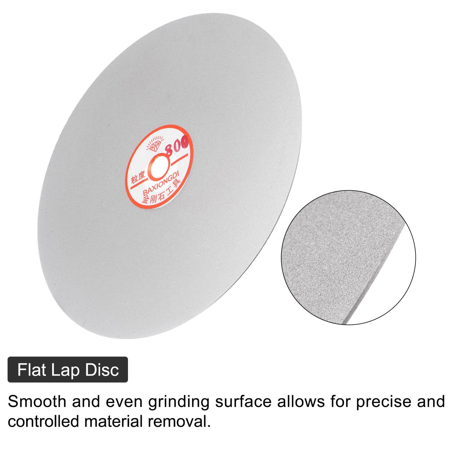 uxcell 5pcs Diamond Sanding Grinding Disc Set, 8-Inch (200mm) Grit 80/400/800/1500/3000 1/2" Arbor Hole, Flat Lap Wheel Polishing Discs for Gemstone Tile Glass Stone Metal