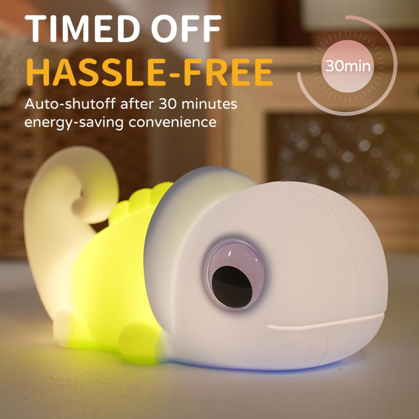 Myratts Night Light for Kids, Cute Soft Silicone Chameleon Lamp, Dimmable Timer Nursery Portable Kawaii Lamps, Bedside Lamp for Baby Toddler Adult(Chameleon - Blue)