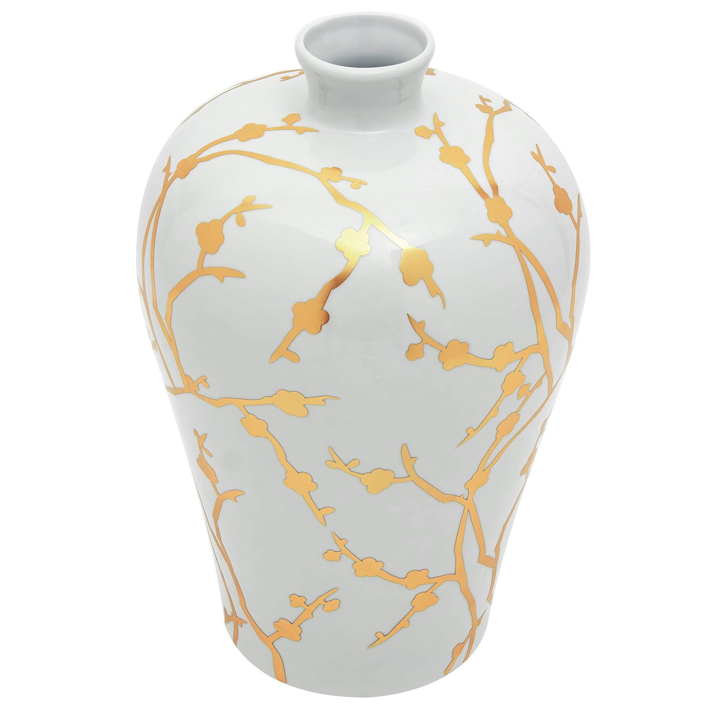Red Lantern 15" Gold Branches Plum Vase