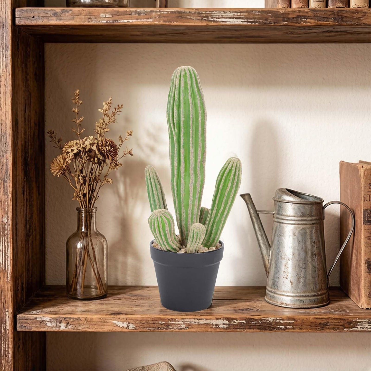 Ronminus Artificial Cactus 16 INCH Tall Fake Cactus Plants Faux Cacti Saguaro with Planter for Indoor Outdoor Home Office Shop Garden Decoration