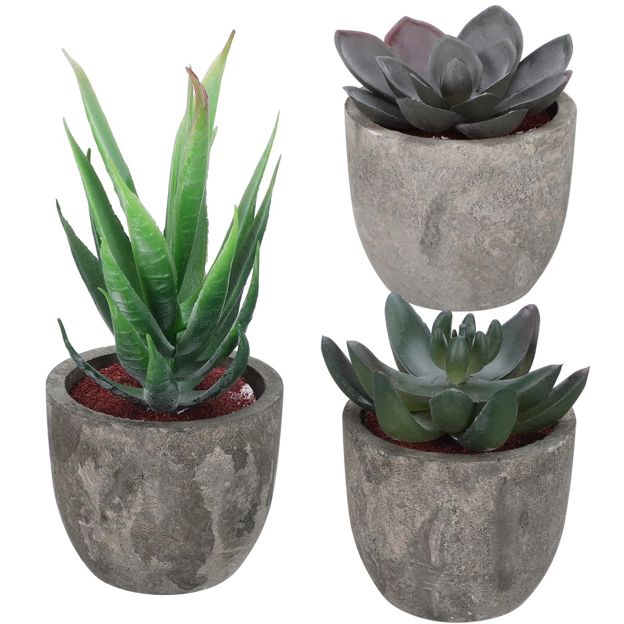 3pcs Faux Succulent Bonsai Cactus Plant Pot Flower Pot Container Plant Bonsai Artificial Simulation Plants with Pots， Gife Idea Decorative