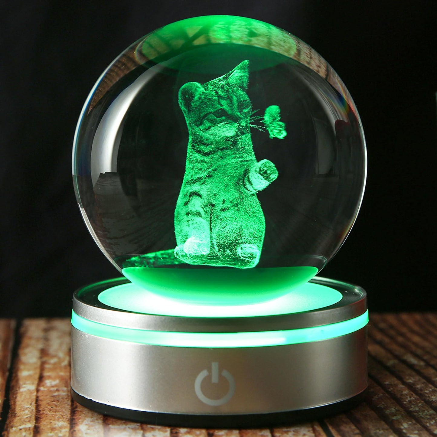 Goutangen 3D Cat Lover Gifts for Women Crystal Ball Cat Figurine with Lamp for Home Decor Snow Globes Cat Theme Gifts for Cat Lovers Girls on Christmas Birthday Anniversary