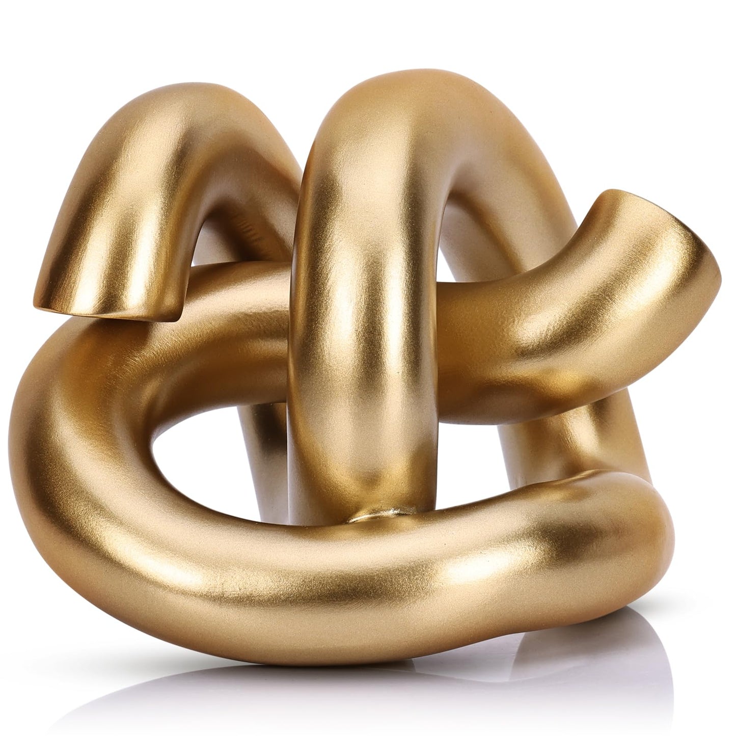 LCCCK Funky Abstract Gold Knot Knick Knacks - Gold Accent Decor for Coffee Table & Tv Stand, Modern Geometric Sculpture Scandinavian Minimalist Home Statue Decorative Objects Entryway Bookcase Book