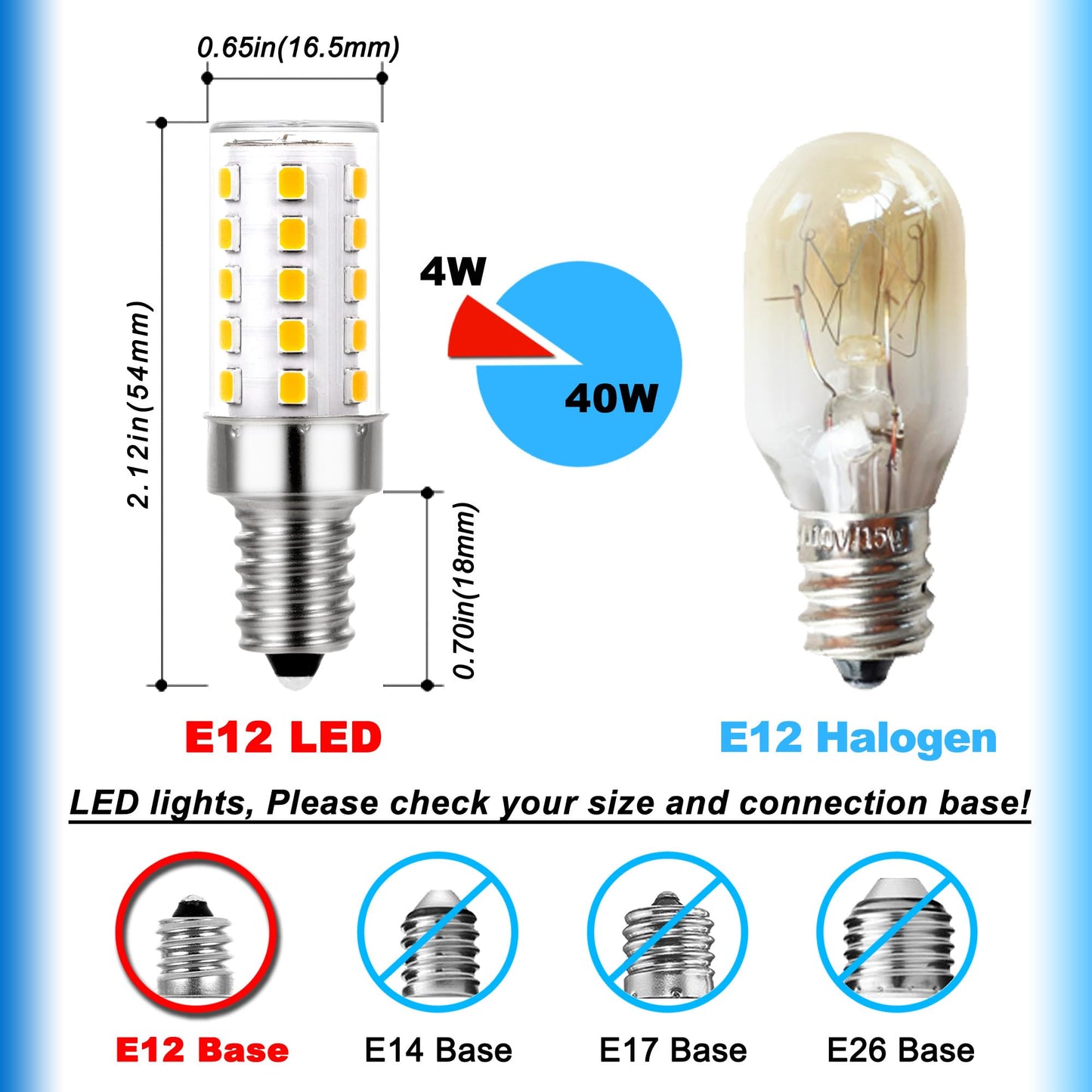 Ziomitus Dimmable E12 C7 Candelabra Led Light Bulbs 4W, Kx-2000 25W-40 Watt Halogen Equivalent, 3000k Warm White T6 Small Base 120V E12 Led Bulbs for Ceiling Fan Light Salt Lamp,450 lm(5Pack)