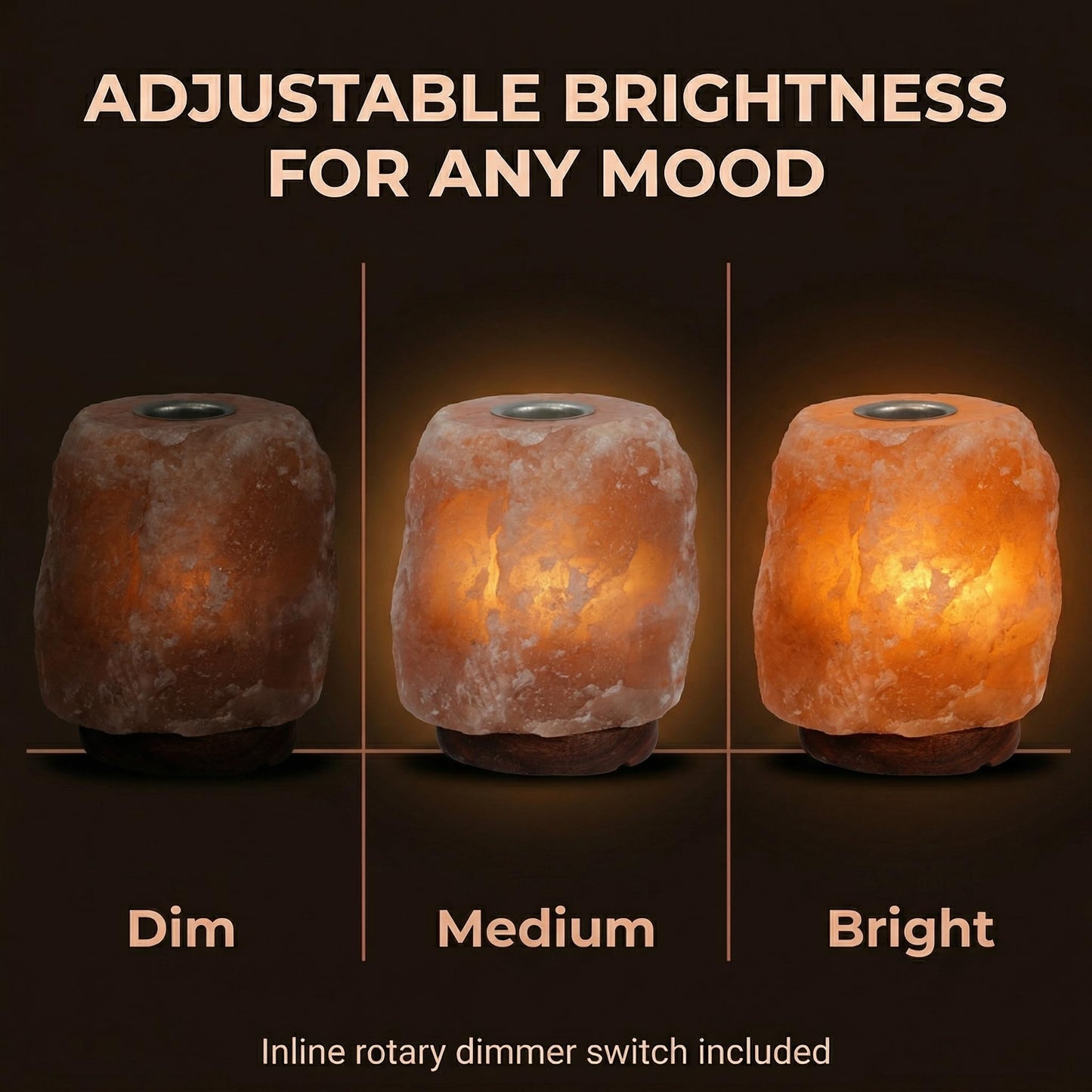 GAYA Himalayan Salt Lamp Relaxation Bundle - Plug-in Night Light + Aromatherapy Salt Lamp with Dimmer | Warm Amber Glow | Sleep, Meditation & Spa Gift Set