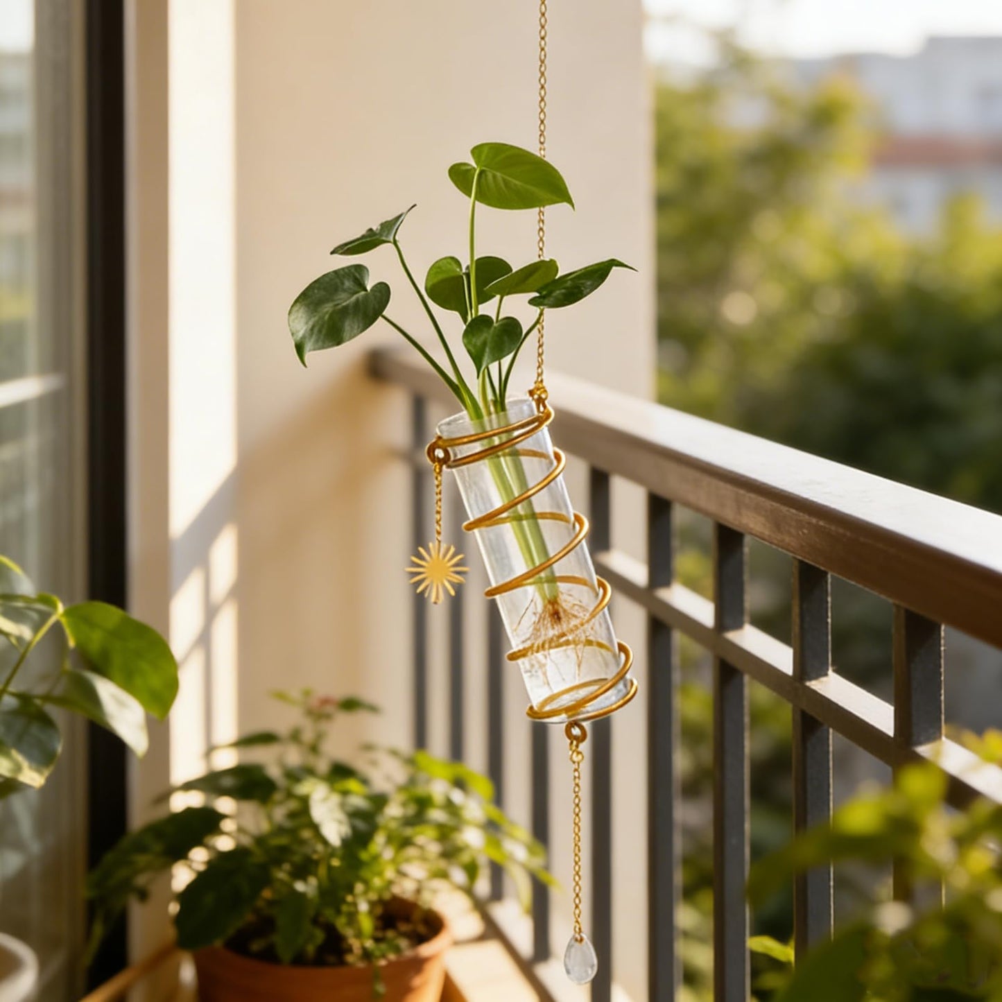 PERIZIA 3Pcs Hanging Plant Propagation Station, Glass Wall Planter Vases