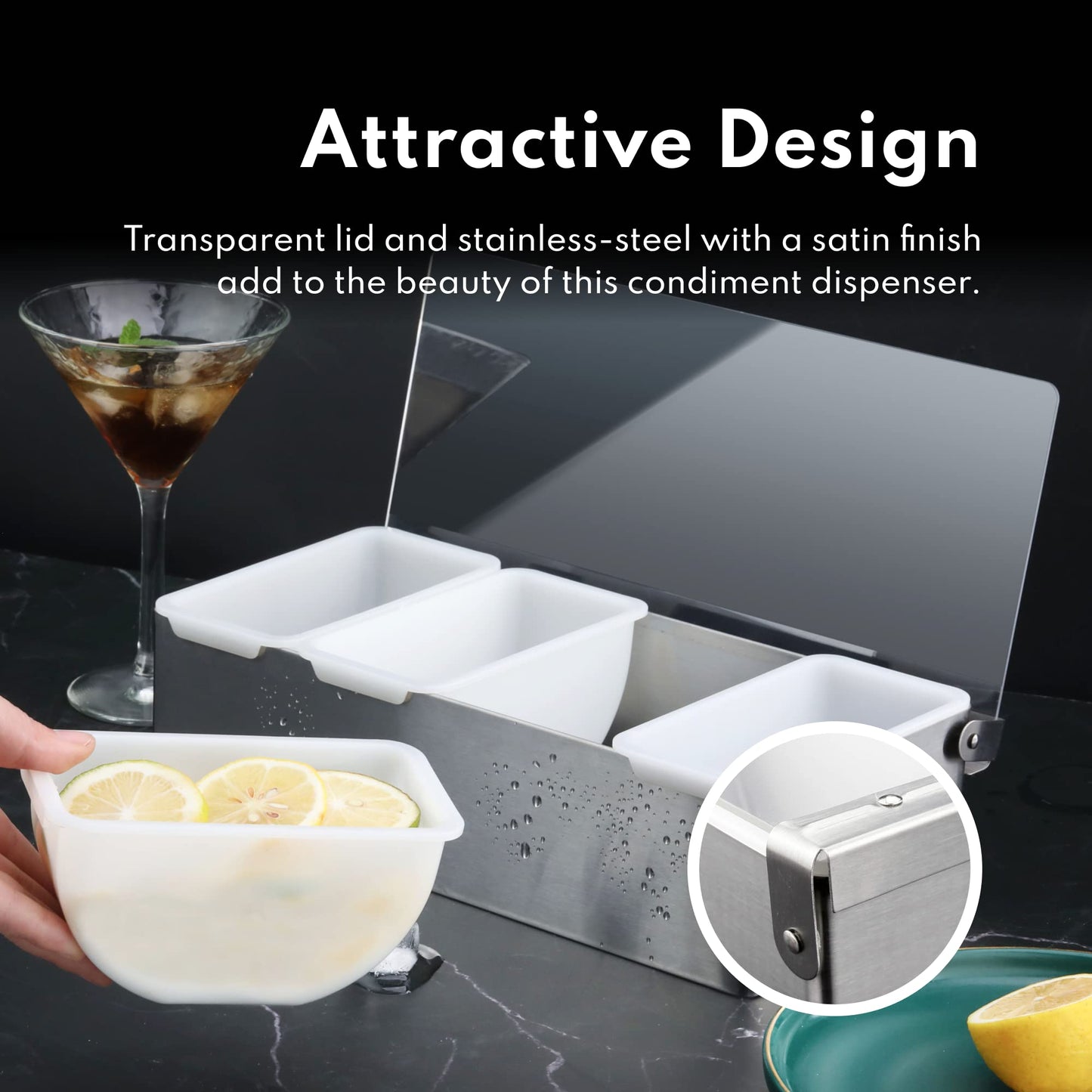 New Star Foodservice 48049 Stainless Steel Condiment Dispenser with 6 Compartments