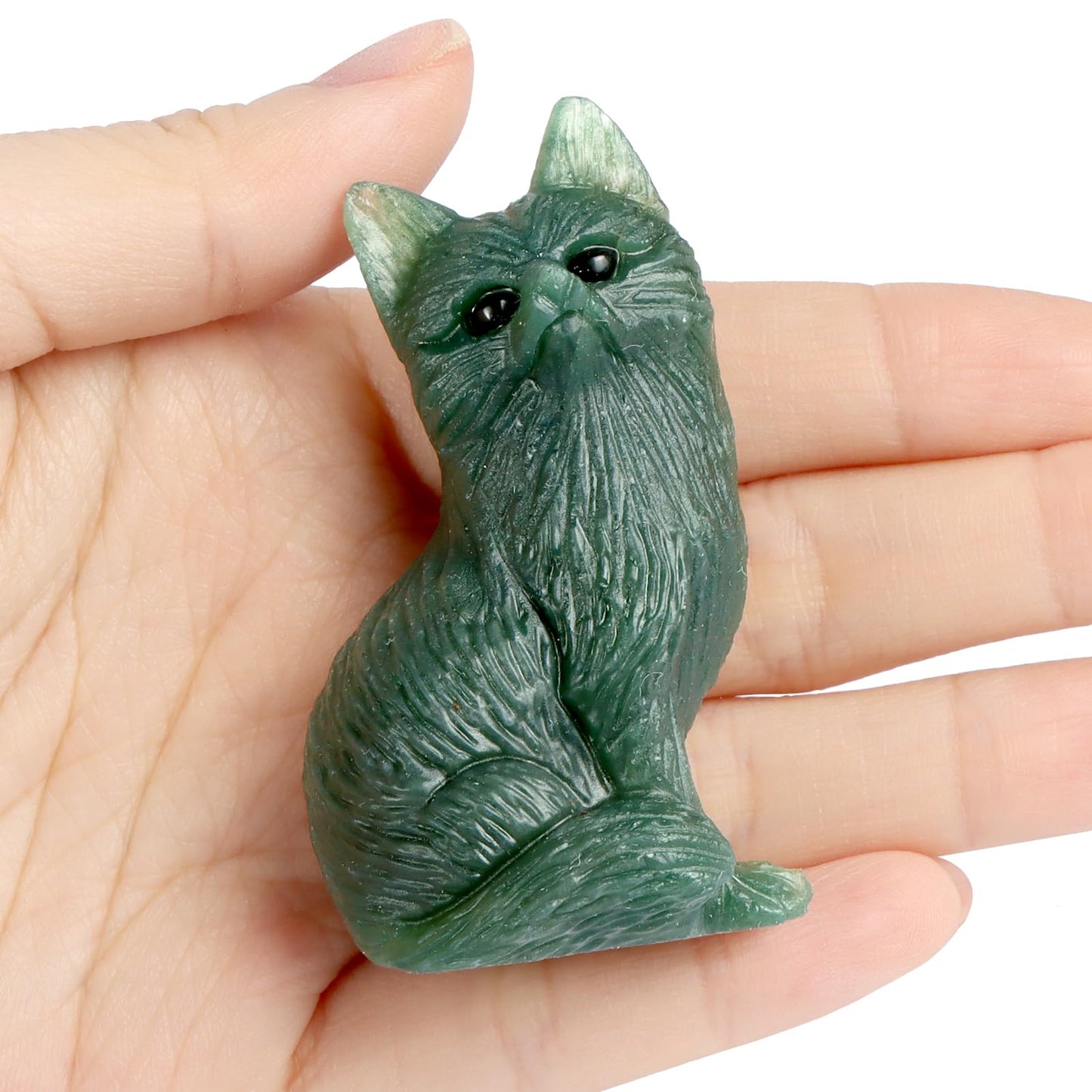 SMQ Ocean Jasper Crystal Fox Statues and Figurines,Carved Gem Fox Animal Carvings Collectible Healing Crystal Stone Sculpture for Home Garden Decor