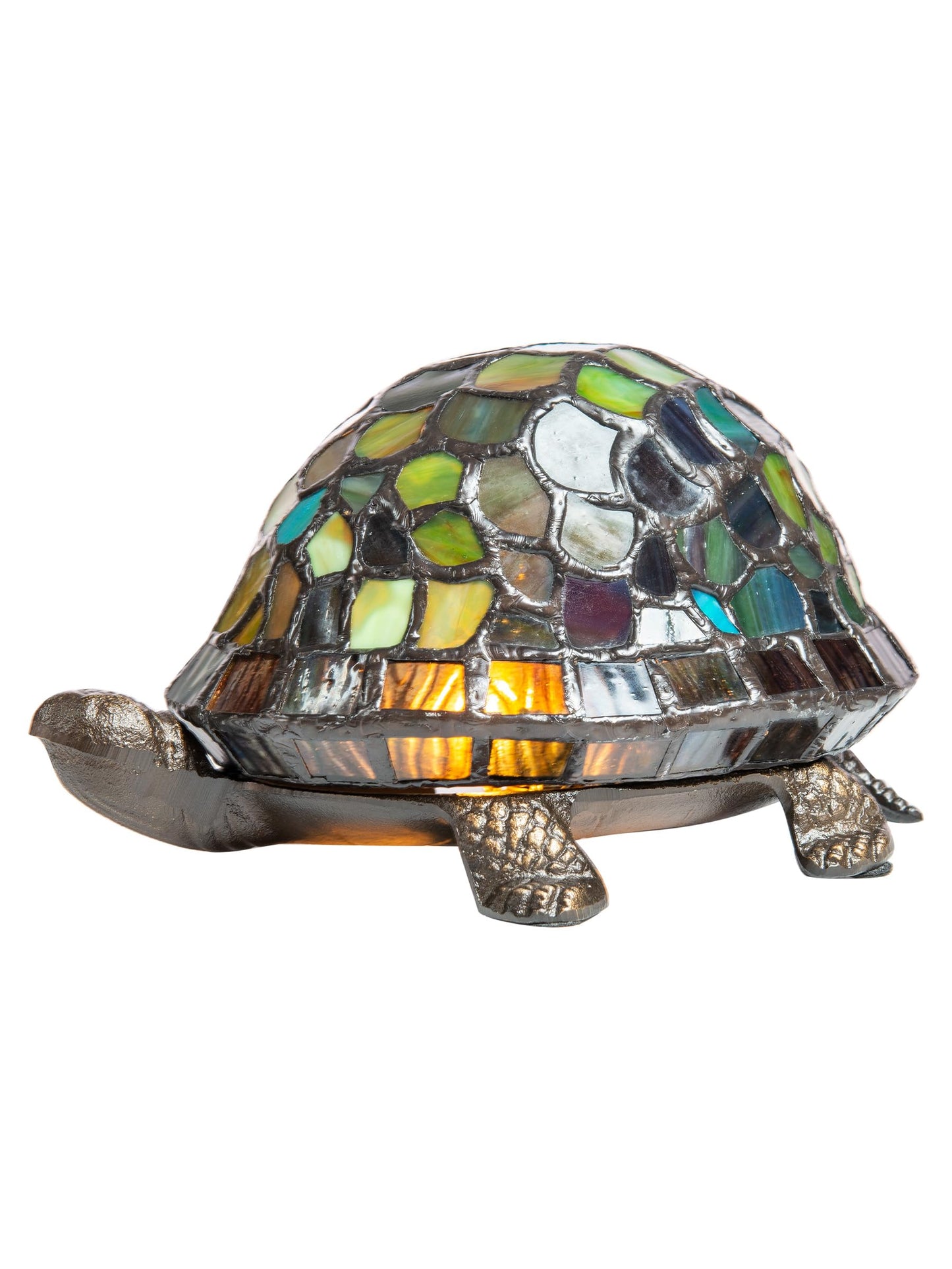 Dale Tiffany 7908/816A Blue Turtle Accent Lamp, Antique Bronze and Art Glass Shade