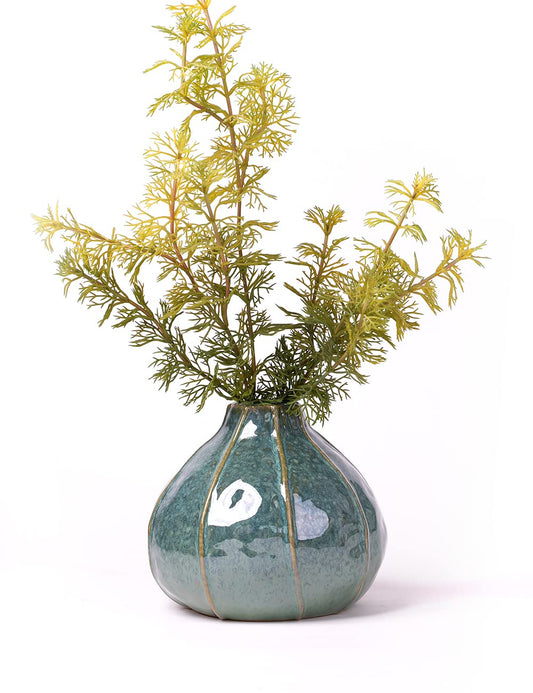 HAUCOZE Ceramic Flower Vase Decorative Sculpture Modern Home Decor Table Centerpiece Gift for Dining Living Room 6.3 Inch