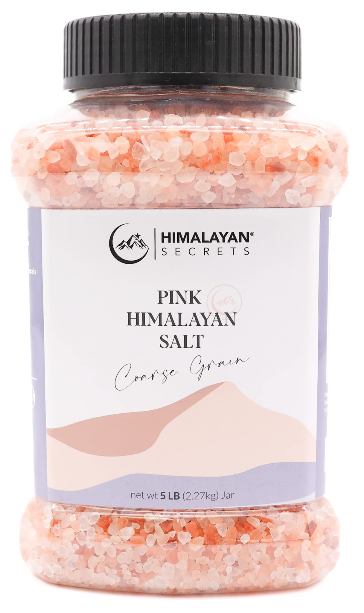 Himalayan Secrets Gourmet Pink Himalayan Salt - Bulk 5LB Jar - 100% Natural Healthy Salt Packed with Minerals - Kosher Certified (5 LB Coarse Jar)