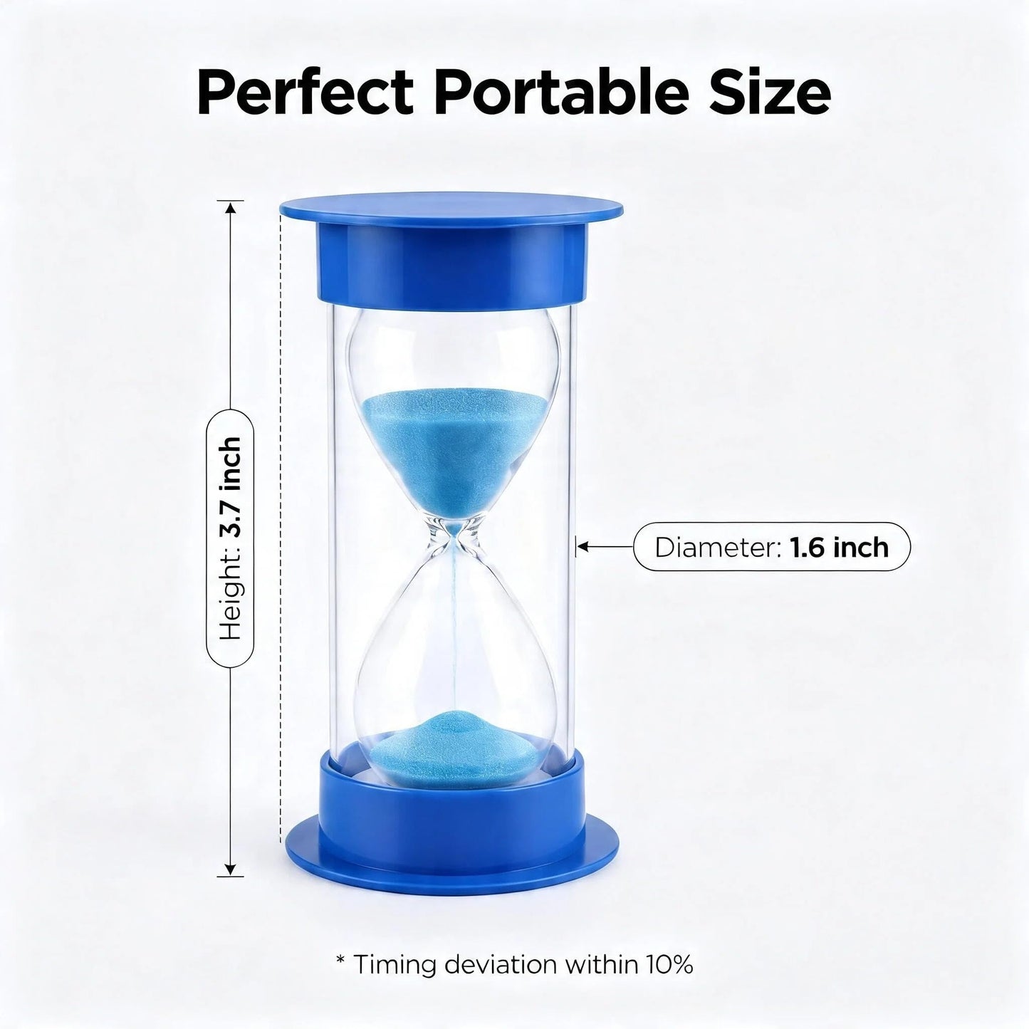 JIEHET 60 Minutes Hourglass Sand Timer, Dual Protection Hour Glass with Sand, Sand Timer for Kids Safety, Sand Clock Watch, Creative Gift, Living Room Office Decorative (Blue)