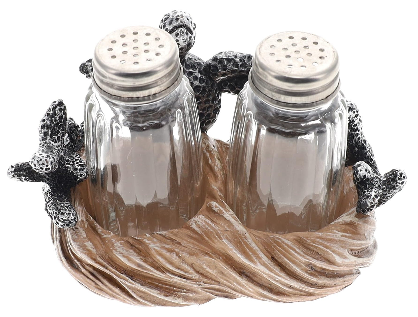 Sea Turtle Love Decorative Salt & Pepper Shaker Set - Sea Shell and Coral Nautical Ocean Beach Coastal Decor - Turtle Hugs