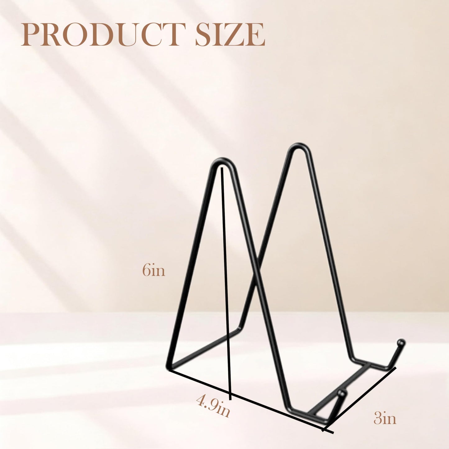 10-Pack 6-Inch Book Display Stand Metal Black Frame Book Holder for displaying Pictures, Photos, and easels. Ideal as a Display Stand for Home, Office, Creations, and Collectibles.