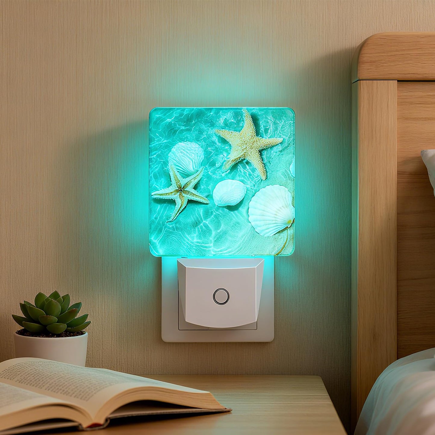 Caifujiqi Night Light Plug-in Dusk to Dawn Smart Sensor White Led Nightlight for Bedroom Bathroom Kitchen Hallway Stairs Energy Efficient Decor Desk Lamp