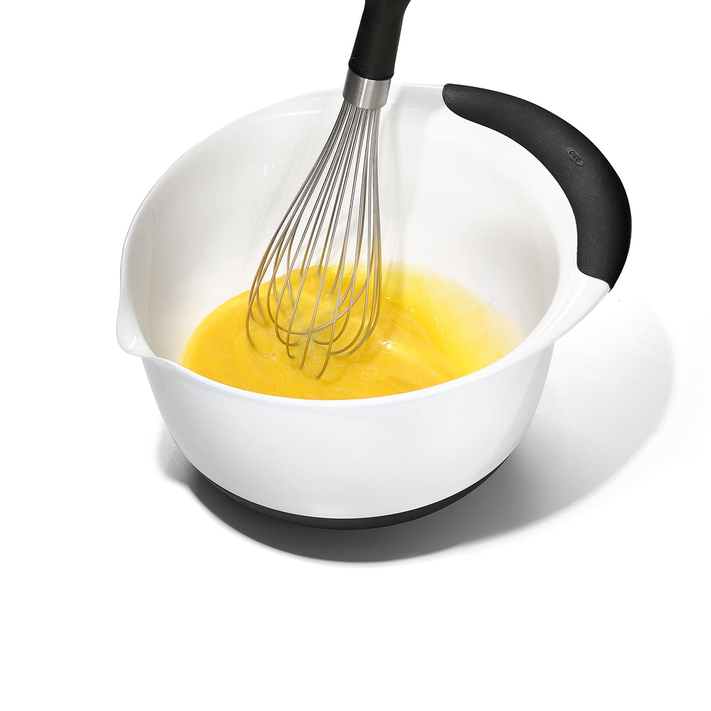 OXO Good Grips 3- Piece Plastic Mixing Bowl Set, 2500 ml,White/Black