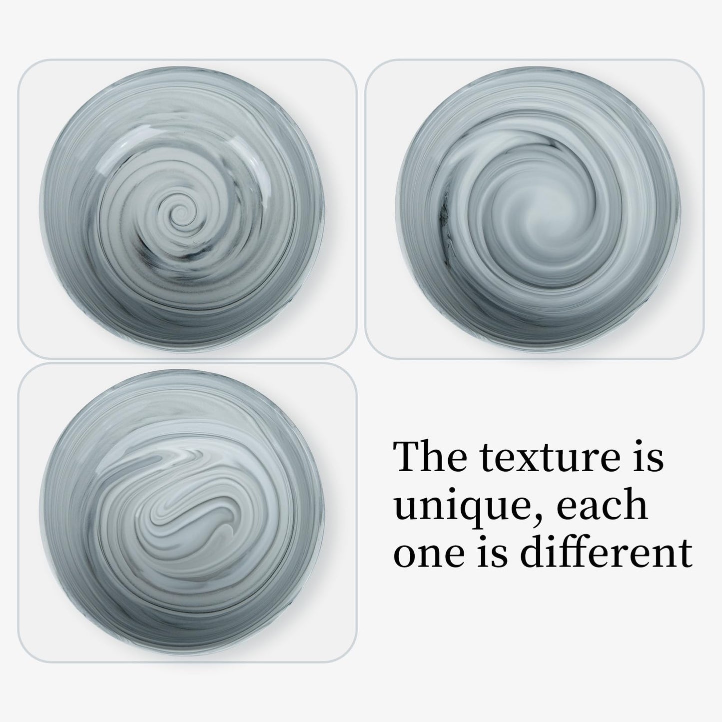 Kultilanda Small Decorative Bowl, Marble-patterned Ceramic Bowl, Modern Home Decor Centerpiece 6.1 Inches Key Bowl for Entry Table, Grey