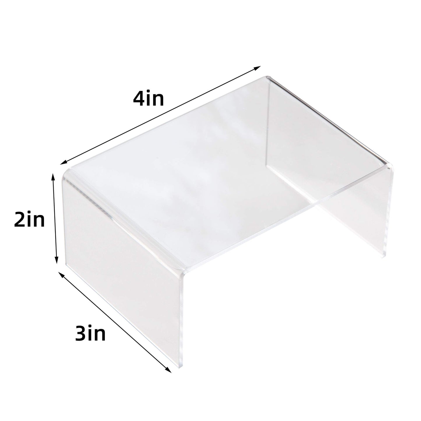 BYCY Clear Acrylic Riser lot of 10 for Jewels, Cupcakes, Tea Sets, Clear Cupcake Stand for Small Toys and Cosmetics (10P-2*3*4)