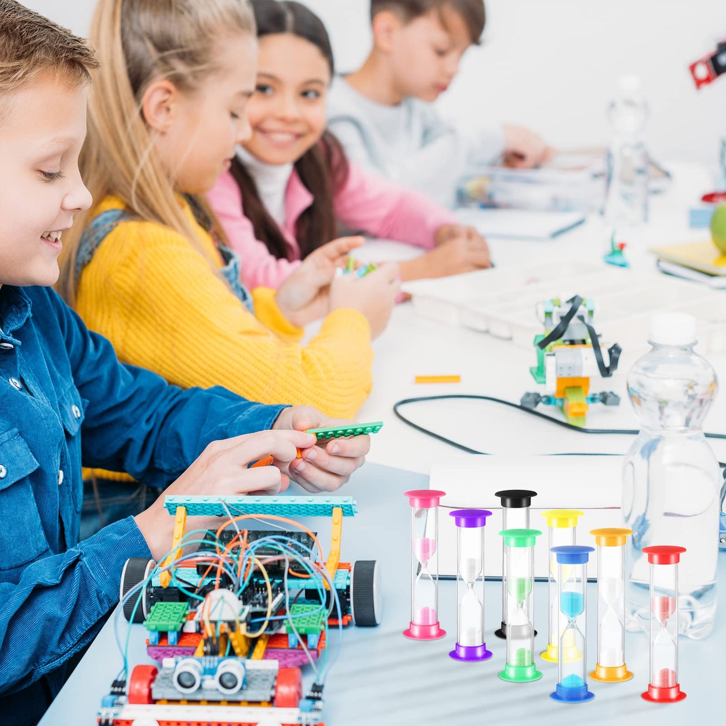 Set of 40 Pcs Sand Timer Kids 1 Minute Sand Timer Classroom 1 Minute Acrylic Covered Hourglass Clock for Preschool Teacher Supplies, 3.35 x 0.98 x 0.98 Inches(Multicolor)