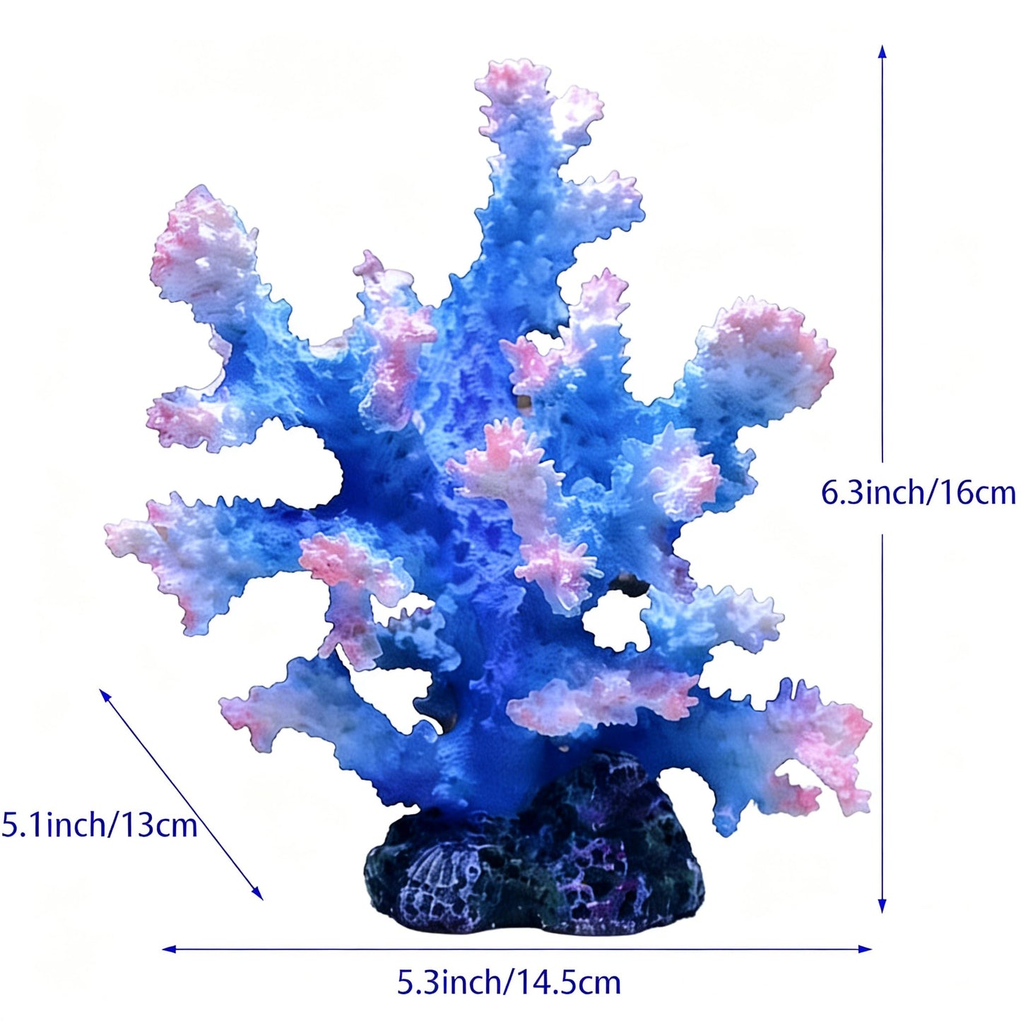 Generic Artificial Coral Reef Aquarium Ornament, Polyresin & Plastic Fish Tank Decoration for Marine Landscape, Beach Coastal Coral Statue Sculpture for Home Bathroom Desktop Shelf, Marine Themed Gift