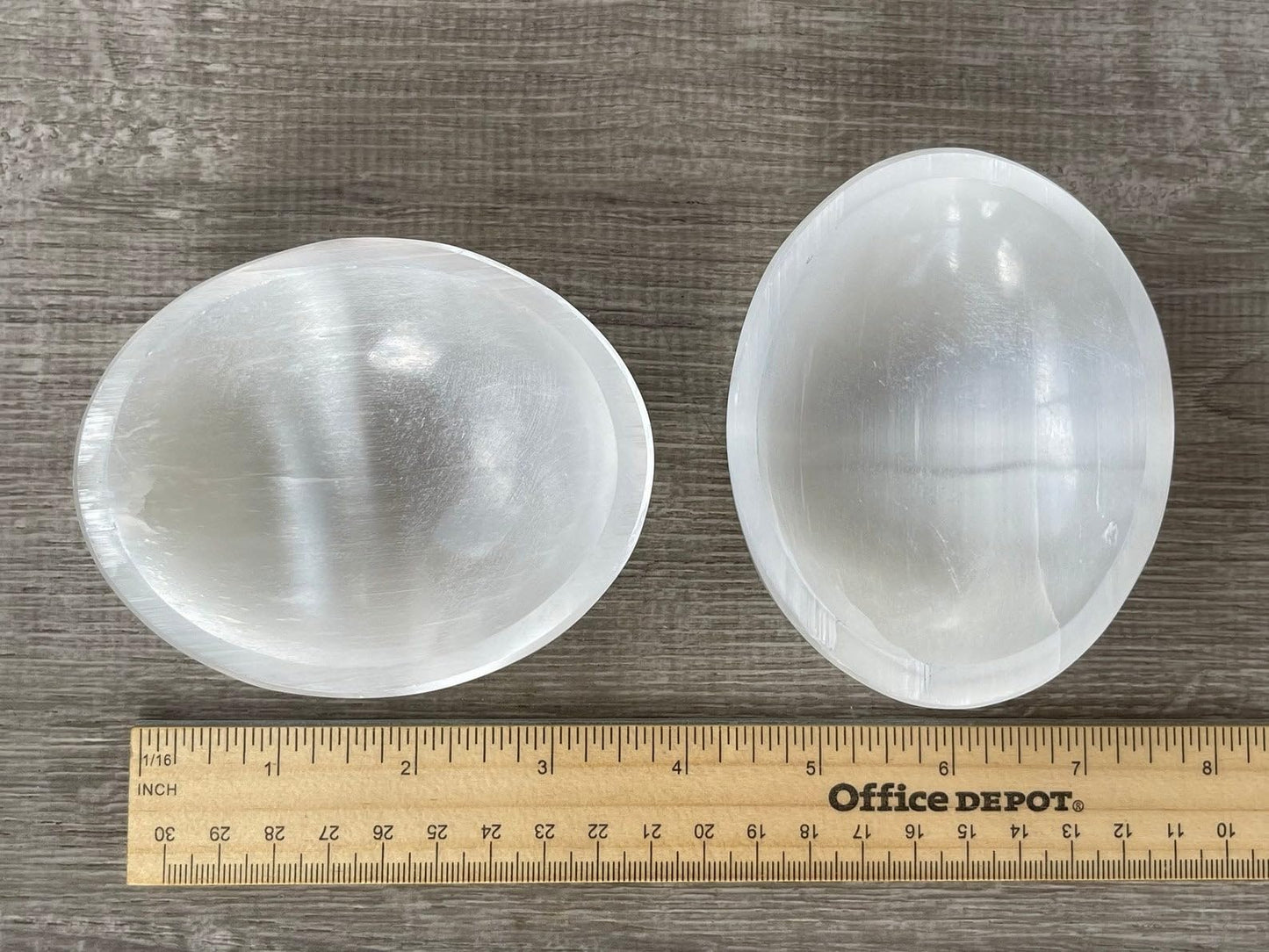 GAF TREASURES Gemstone Carved - 4" Selenite Oval Bowl, Selenite Crystal Polished Charging Bowl