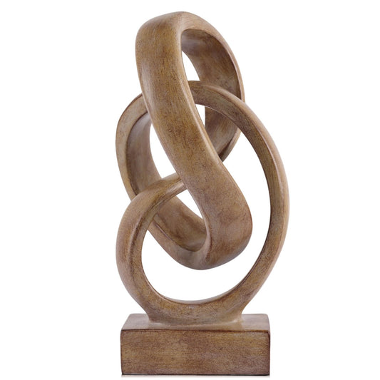 Brown Knot Decor for Coffee Table Book,Abstract Art Mid Century Modern Decor for Bookshelf Entryway TV Stand,Minimalist Knot Sculpture for Home Living Room,Centerpiece Table Decorations (Wooden)