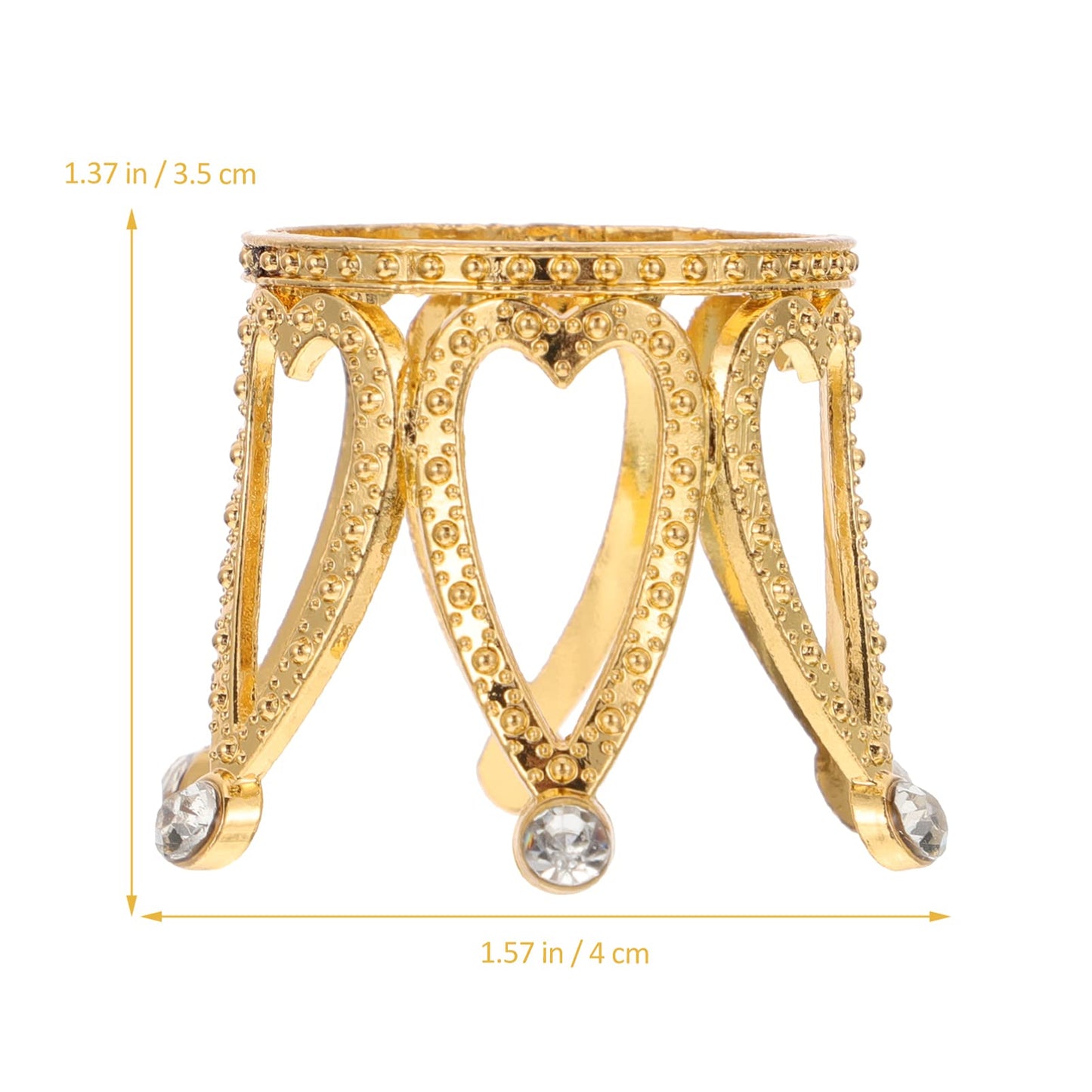 Wakauto 2Pcs Gold Crystal Ball Stand for Display Crystal Sphere Egg Stand Globe Stone Holders Mini Crown Base for 1.57-1.97 Inch Glass Balls Quartz Orb Egg Golden