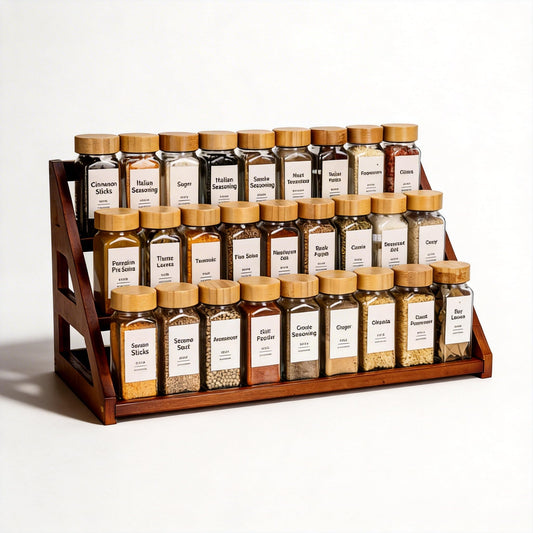 MNADSFKJ Bamboo 3 Tier Spice Rack,Spice Organizer for Cabinet/Countertop