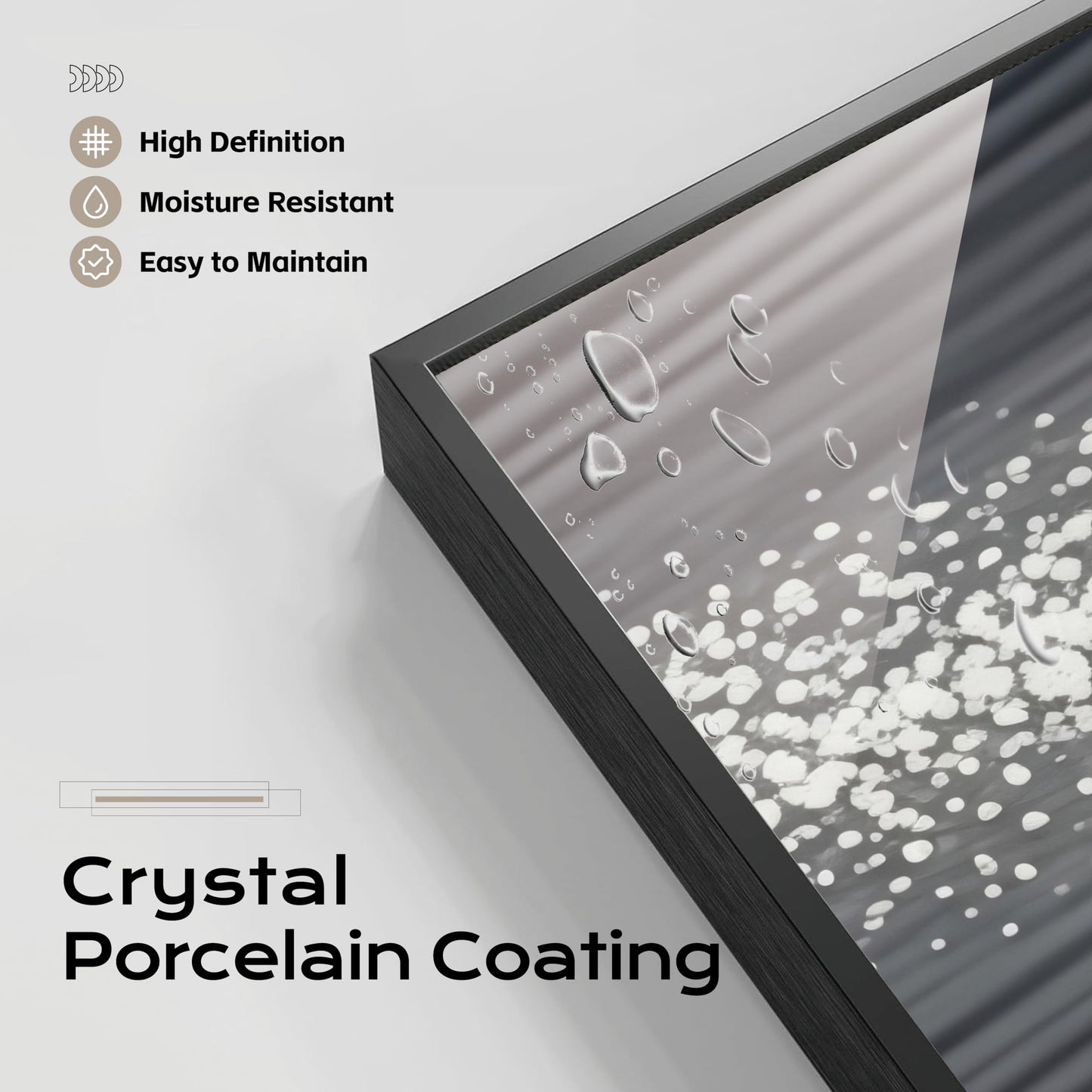 Large Framed Long Narrow Vertical Abstract Wall Art Set of 2, Premium Crystal Porcelain Canvas Prints, Black White Gold Modern Design - Perfect for Entryway, Hallway, Living Room, Bedroom - 63x10 inch