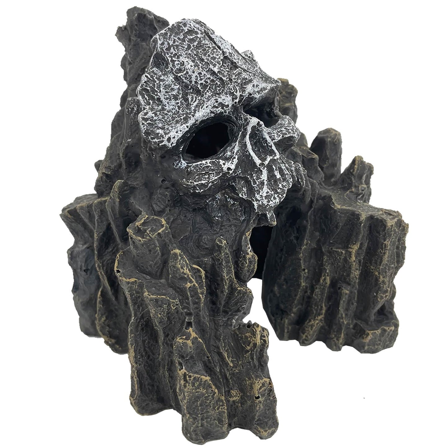 VMCN Aquarium Decoration for Fish Tank Skull Rock Aquarium Ornament Aquarium Skull Mountain View Stone Ornaments Aquarium Decor House Cave Fish Tank Decoration - Small