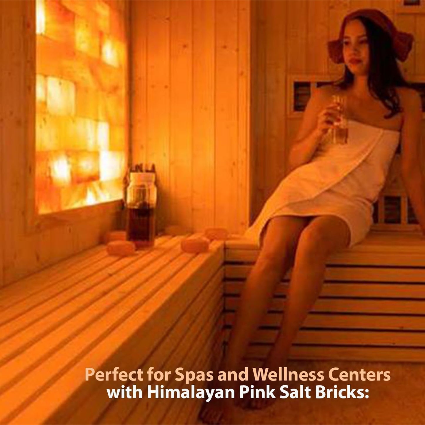 ZK Pack of 6 Himalayan Salt Tiles 8"x4"x1" – Natural Pink Salt Bricks for Sauna Walls, Salt Blocks of 2.5 lbs for Spa Rooms, Backlit Salt Walls & DIY Wellness Décor