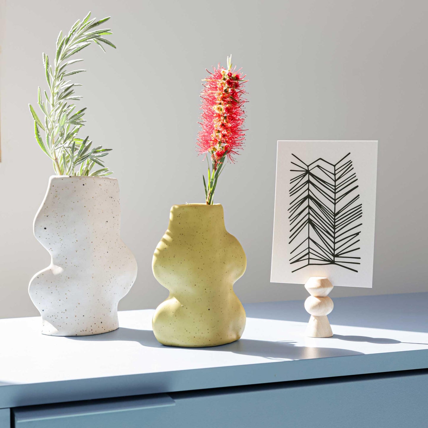 Fluxo Decorative Ceramic Vase, Medium 4 x 6.5 inches, for Living Room, Bedroom, Dining Table, Kitchen, Wedding and Event Decor (Off White)