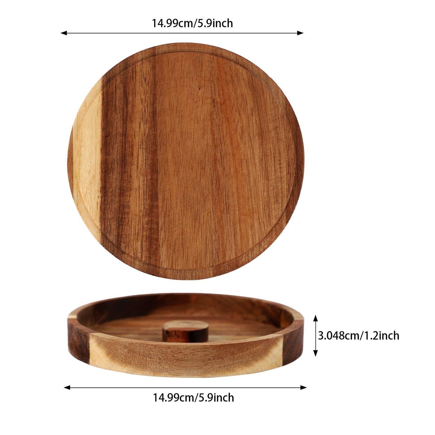 4 Pcs Acacia Wood Margarita Salt Rimmer Set, 6" Glass Rimmer for Cocktails, Bartender Tool Kit Home Bar Accessories, Rimming Salt Sugar Rimmer Plate with Lid for Drinks Cocktails Party Restaurant ﻿
